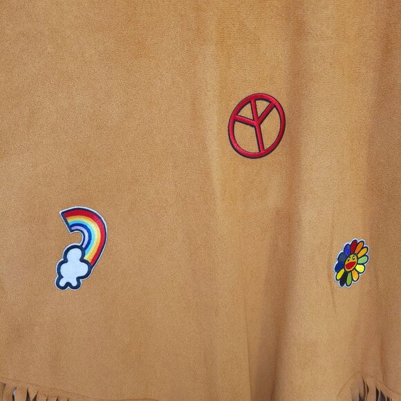 Spirit Adult Free Spirit Babe hippie Halloween costume poncho only - Picture 10 of 14